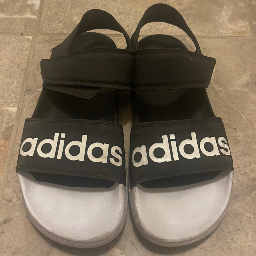 Adidas Sandals black and white color size9.
